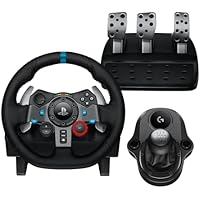Logitech G G29 SE Driving Force Racing Wheel and Pedals, Force Feedback, Real Leather Driving Force Shifter - Sim Steering Wheel, Pedals, Gear stick for PS5, PS4 and PC, Mac - Black