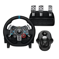 Logitech G G29 SE Driving Force Racing Wheel and Pedals, Force Feedback, Real Leather + Logitech G Driving Force Shifter - Sim Steering Wheel, Pedals, Gear stick for PS5, PS4 and PC, Mac - Black