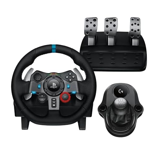 Logitech G G29 SE Driving Force, volante de carreras y pedales, Force Feedback, Cuero auténtico + Palanca de cambio Logitech G Driving Force - Para PS5, PS4 y PC, Mac - Negro