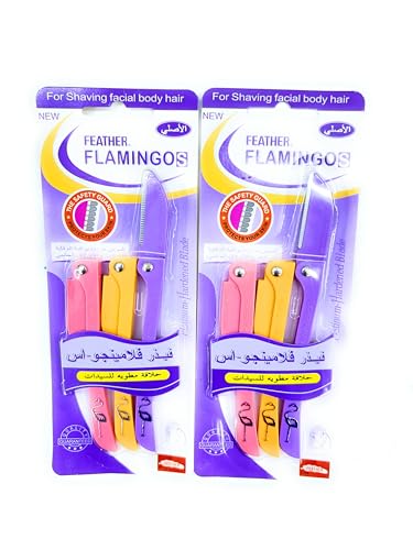 Feather Flamingo Facial Hair Removal Razors Safety Guard Protection 3 Colours Pack of 3 Paris-2