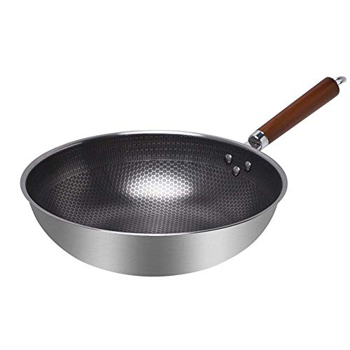 Wok de acero inoxidable con fondo plano 6X30 cm miniatura 1