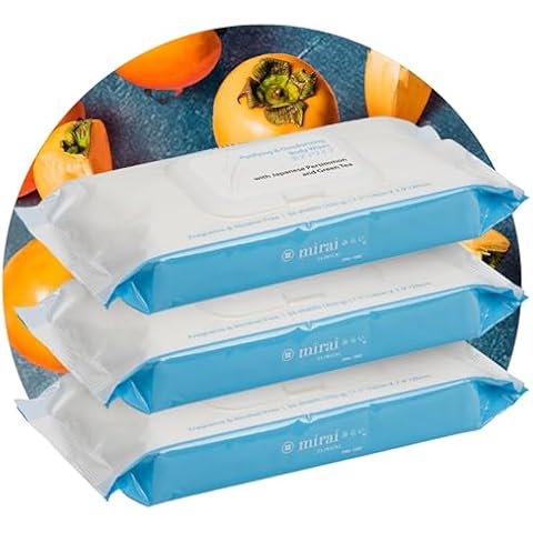 Mirai Clinical's Deodorizing Body Wipes for Women & Men - Cleansing & Refreshing Deodorant Wipes Women & Men Love - Fights Nonenal Body Odor - For Whole Body Usage - Unscented - 3 packs. Cover