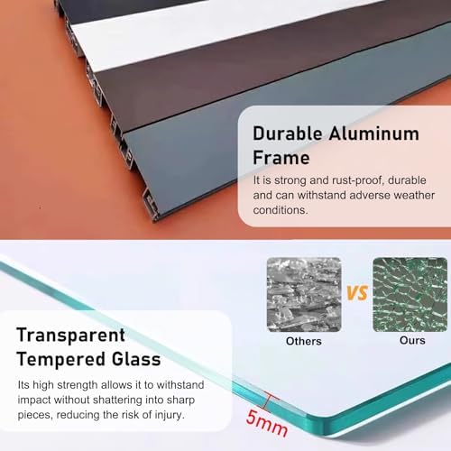 Foldable Replacement Sliding Window with Handle Lock, Double-Hung Design for Commercial Snack Serving, 800x1200mm (31x47in) - Ideal Concession Service Solution