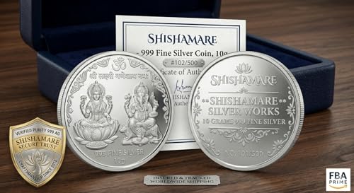 Image of MMTC Shishamare Fine Silver Laxmi Ganesh Coin, 5 Grams, with Certificate of Authenticity