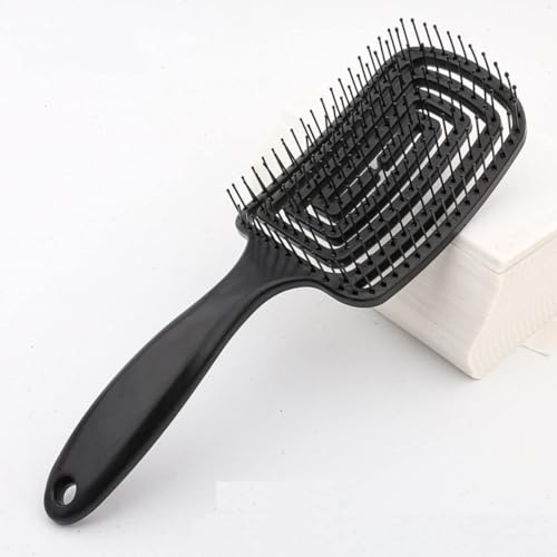 Image of Wet Hair Detangling Brush | Vented No-Tangle Hair Brush for Wet & Dry Use | Glide Through Knots Easily | Detangler for Kids, Women & Men | Gentle & Lightweight Styling Tool (Black)