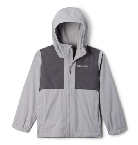 Columbia Youth Boys Rainy Trails Fleece Lined Jacket, Columbia Grey/Shark Slub, Small