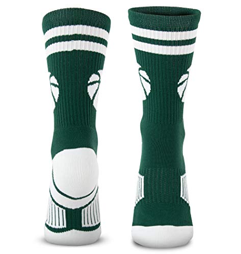 Image of ChalkTalkSPORTS Basketball Socks - Cushioned Mid-Calf Crew - Youth & Adult | Moisture-Wicking Performance Blend, Athletic Basketball Gear, Stay-Up Technology, Arch Support, Breathable, Boys and Men