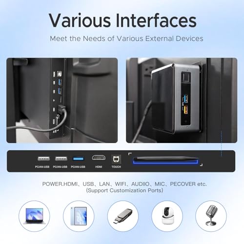 Image of 85'' 4K UHD Interactive Touchscreen Smart Board, Android 14 Wireless Digital Whiteboard with Open App Ecosystem, Wall-Mounted Smartboard for Classroom Home Office Studio