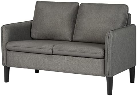Modern Fabric Loveseat Sofa 2-Seat Love Seat Sofas with Tufting and Upholstered for Small Compact Space Living Room Bedroom Office Apartment Dorm