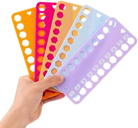 LOKUNN Embroidery Floss Organizer, 5 Color Plastic Floss Bobbin, Cross Stitch Thread Organizer and Storage, Floss Cards with 20 Holes and Label, Craft Diy Embroidery