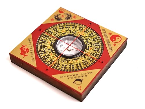 Image of The Spiritual Living Vintage Feng Shui Bagua Lo Luo Pan Chi Ancient Chinese Compass 11 x 11 cm Approx | Vastu Compass | Shakti Chakra Compass |