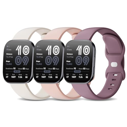 Image of 3 Pack Watch Bands Compatible with Amazfit Bip 6 /Bip 5 /Active Max /Bip Max /Balance 2 /Balance,22mm Soft Silicone Replacement Sports Strap for Amazfit GTR 4 /3 Pro /3 /2 /Cheetah Women Men