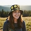 TARGONIX Bucket Hat with Smiley Print, Soft Fabric Sun Hat for Men Women and Teens, Lightweight Foldable Design for Outdoor Activities and Daily Wear Black #5