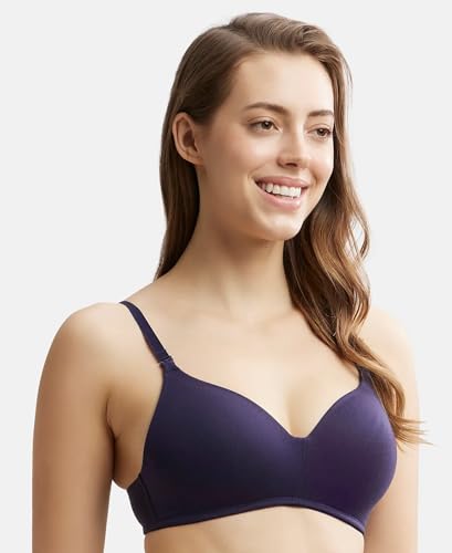 Image of Jockey JW11 Women Wirefree Padded Tencel Lyocell Elastane Stretch Full Coverage Multiway T-Shirt Bra with Adjustable Straps