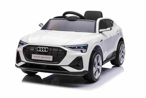 Voiture électrique pour Enfants 12V Audi E-tron Sportback, Blanc, avéc télécommande 2,4 GHz, Mp3/USB/AUX, Suspension, Batterie Lithium, éclairage LED, 2 x...
