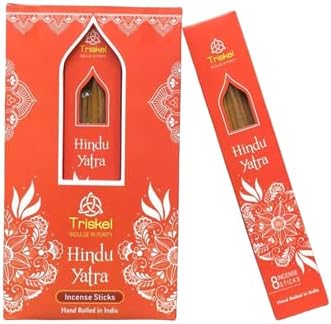 Triskel Resin Premium Incense Sticks Hand Rolled and Hand Crafted Box for 12 Packs (Hindu Yatra)