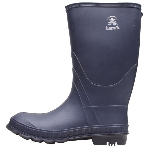 Kamik Kid Stomp Rain Boot - Waterproof Rain Boots with Durable Traction - Navy/Black - 1 Little Kid