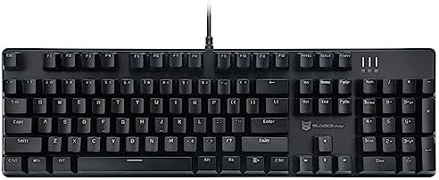 Qisan Wired Mechanical Gaming Keyboard with LED Backlight Black 104 Keys American Gaming Keyboard with Removable Switch Brown