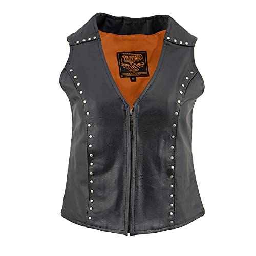 Image of Milwaukee Leather Premium Motorcycle Biker Rider Leather Vest for Women |LKL|ML|MLL|SH
