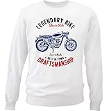 ducati bianchi e bike  Teesandengines Ducati 125 Sport Legendary Bike Felpa di Cotone Bianca Size Medium