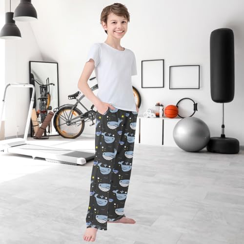 Boy's Pj Pants Blue Whale Family Starfish Lounge Bottoms Elastic Kids Sweatpants Joggers with Pockets Size 6-14 6