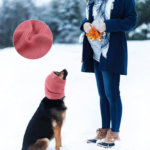 Image of Noise Reduction Ear Cover Snood Keep Calm Comfort Anti-Anxiety & Stress Relief Ear Wrap for Dogs Pink L