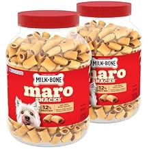 Milk-Bone MaroSnacks Small Dog Treats with Real Bone Marrow, 40 Oz. Canister Pack of 2