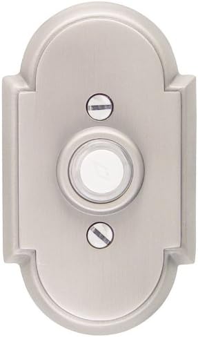 Emtek 2408 4-3/8" Height #8 Style Classic Brass Lighted Doorbell Rosette, Flat Black