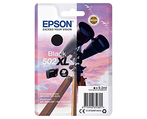 Epson 502 Serie Binocolo, Cartuccia originale getto d'inchiostro, Formato XL, Nero