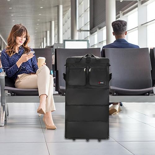 Expandable Foldable Duffle Bag, Large Aviation Checked Bag Travel Duffel Bag Rolling Wheeled Spinner Suitcase for Travel and Storage2