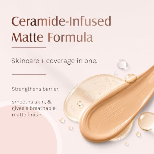 Image of Lotus Make-Up Pure Radiance Matt Fix Daily Foundation with Ceramides | Oil-Free, Lightweight & Breathable | Hydrates & Smoothens | Matte Radiant Finish | Buildable Coverage | All Skin Types | 01 Soft Vanilla | 30ml