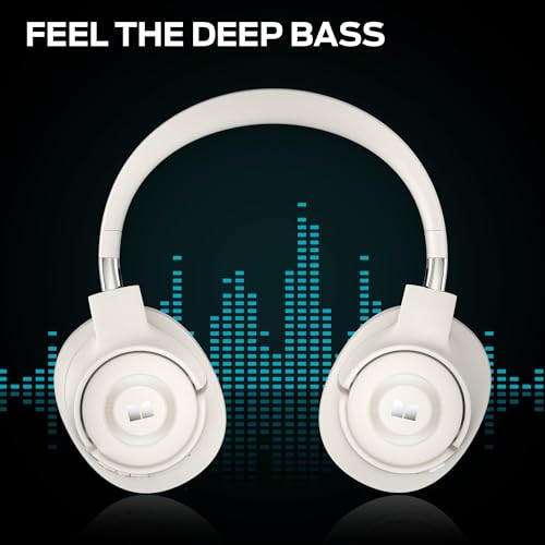 Image of Monster Persona SE ANC Active Noise Cancelling Headphones, Over Ear Bluetooth Headphones Wireless, 60H Playtime, HiFi Stereo Audio, Deep Bass, Built-in Mic, Memory Foam Ear Cups for Home (White)