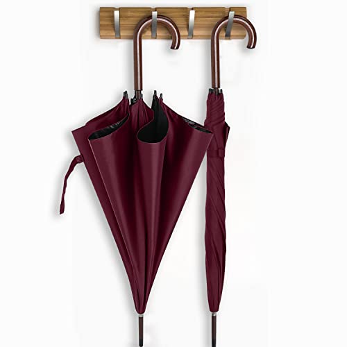 Abccanopy Auto Open Wooden Handle J Stick Umbrella,Windproof Large Umbrella For Rain 48 Inch Automatic Umbrella,Umbrall For Man Or Family Vented Windproof Waterproof Umbrella Upf 50+ Blocking Uv 99.98% #TOP5