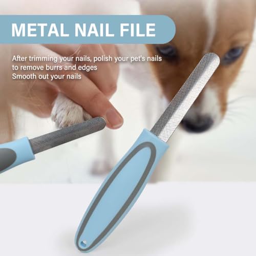 JUGUTA Premium-Nagel-Schleifstein Für Haustiere: Edelstahl-Krallenfeile, Für Eine Glatte Nagelkontur, Universell Für Katzen Und Hund(Blau)