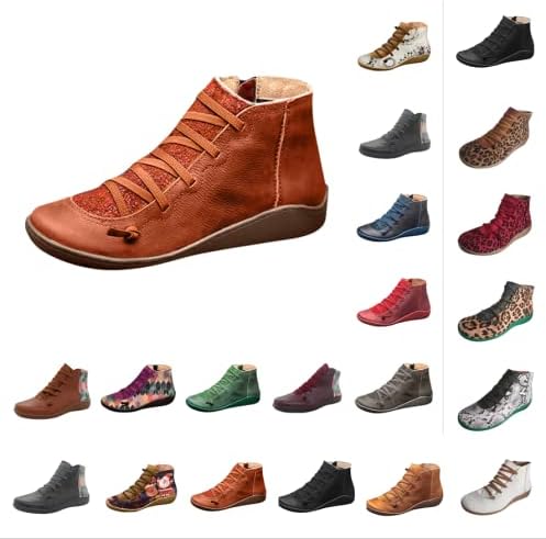 Lovor Botas de tacón bajo para mujer, botines con cordones, punta redonda,  botas de cuña de tacón bajo, botas planas de Martin Knight : Ropa, Zapatos  y Joyería - Amazon.com
