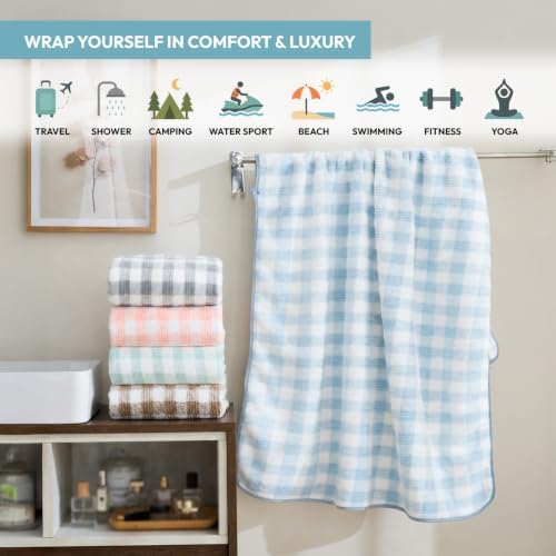 JML Microfiber Bath Towels with Hanging Loop, 2 Pack, 30"x60" - 4