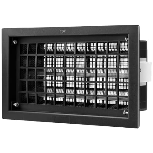 ZXQDRE Automatic Crawl Space Vent 8x16 Inch Auto Open/Close Foundation Vent Cover for Freeze Protection & Energy Saving | Easy Install Crawlspace Vents Replacement (Black 1 Pack)