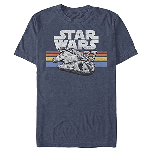 T-shirt Star Wars Falcon Vintage bleu marine chiné pour homme en XL et grande taille Tall