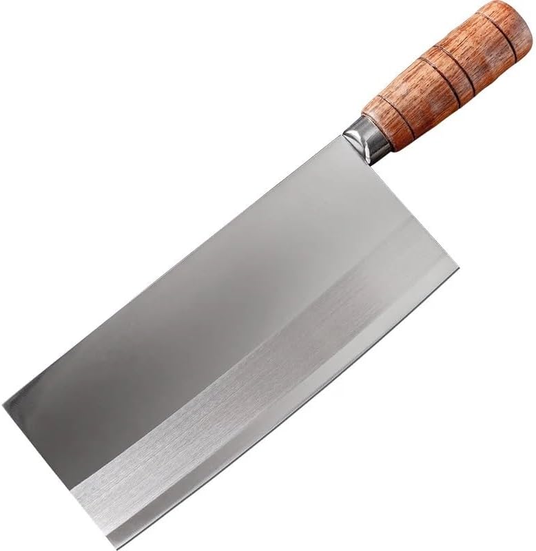 Meat Cleaver Knife, 8 Inch Chinese Chef's Knife Butcher Knife Meat Vegetable Chef Cleaver Knife 4Cr14mov Stainless Steel Cleaver Wood Handle