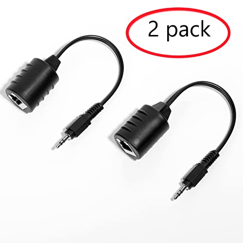 Lineso 2Pack 3.5Mm Stereo To Rj45 Female Extender Over Cat5&Cat6 Cable (2X 3.5Mm To Rj45 Female) #TOP1