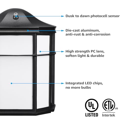 LEONLITE 3CCT Dusk to Dawn Outdoor LED Wall Light, Aluminum, Waterproof - image 5