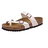Schnallen BIRKENSTOCK Damen Mayari Birko-Flor Zehentrenner Sandalen, Graceful Pearl White, 41 EU