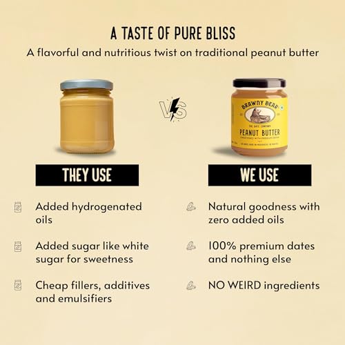 Image of Brawny Bear Peanut Butter, Chocolate Hazelnut Spread & Almond Butter Combo, 100% Natural Sweetened with Dates, Vegan, Smooth Healthy Nut Butter, No Added Sugar & Preservative Pack of 3-200 gm each