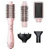 Blow Dryer Brush Set, Wavytalk Air Sculpt 5-in-1 Hot Air Brush Set, Multi Hair Styler for Salon Blowouts, Smooth Curls, Volumizing and Straightening, Sleek and Less Frizz, Pink