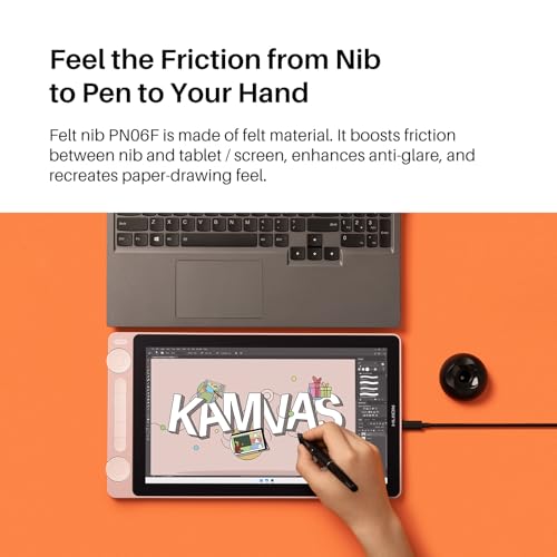 Image of HUION 10 Pack Upgraded Replacement Felt Nibs PN06F Compatible with Pen Stylus PW600L for Drawing Tablets Kamvas 13(Gen 3), Kamvas Pro 19, Kamvas Pro 27