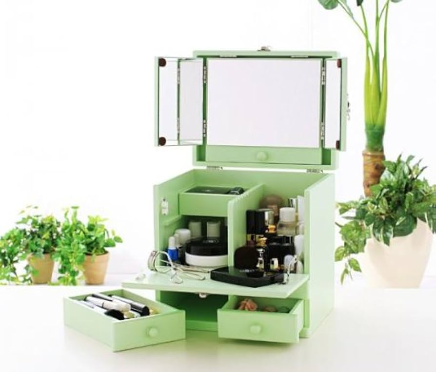 化粧品収納ケース ミントグリーン Amazon | メイクボックス 【化粧品収納】 ミントグリーン