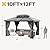 DWVO 10x12ft Hardtop Gazebo Double Roof Polycarbonate Canopy Outdoor with Netting and Shaded Curtains, Aluminum Frame Garden Tent for Patio, Backyard, Deck and Lawns, Gray