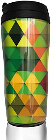 12 oz Tumbler with Lid Abstract Triangle Customized Coffee Cups for Women Men Travel Mugs Birthday Friends Gifts