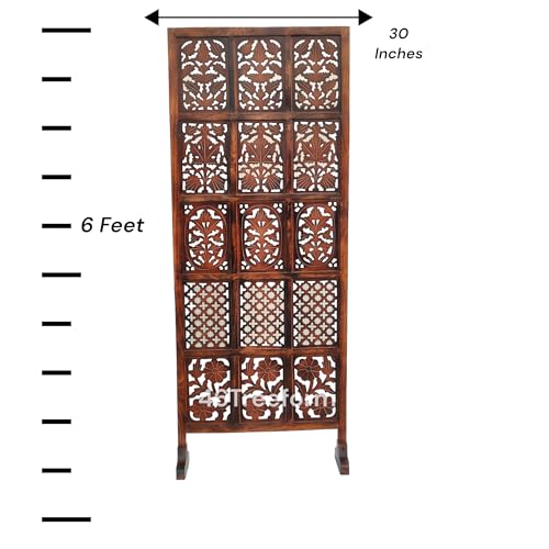 Image of Wooden Room Partition /Screen /Room Divider /Room Separator for Livng Room Bedroom Home Office Restarurant Hallway (1 Panel 30 Inches Wide 6 Feet with Stands)