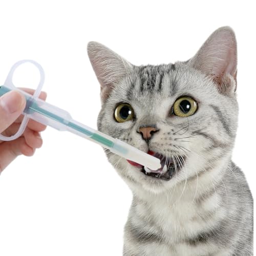 2 Stück Tabletteneingeber Haustier Medizin Futterspender Sicher Tabletten Feeder Silikon Entwurmungstabletten Feeder Wiederverwendbar Medikamenten Feeder Pille Injektor Pusher Spritze für Katze Hunde